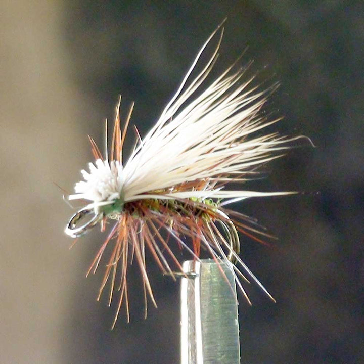 Caddis Elk Hair Olive Easy-to-Tie Dry Fly, large eyelet fly fishing fly from EZEYEFLY