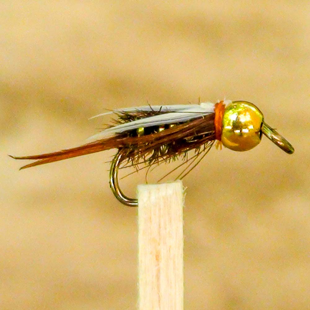 bead head fly fishing lures Black Nymph catching profile of the classic Pheasant Tail with a reflective flashback wingcase and weighted beadhead for maximum subsurface performance Prince Bead Head EZEYEFLY